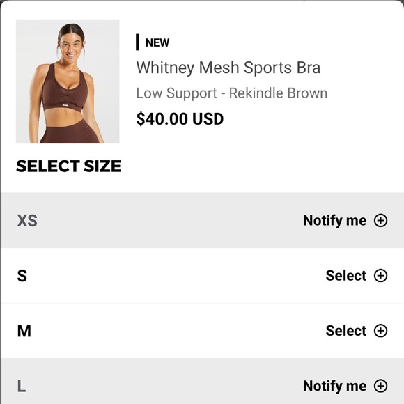 NEWLY RELEASED GYM SHARK WHITNEY SIMMONS BRA/LEGGINGS !! BOTH OUT OF STOCK. - Picture 3 of 7